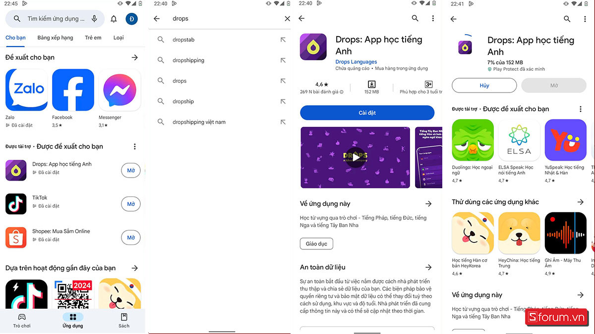 Cách tải App Drops trên điện thoại Android