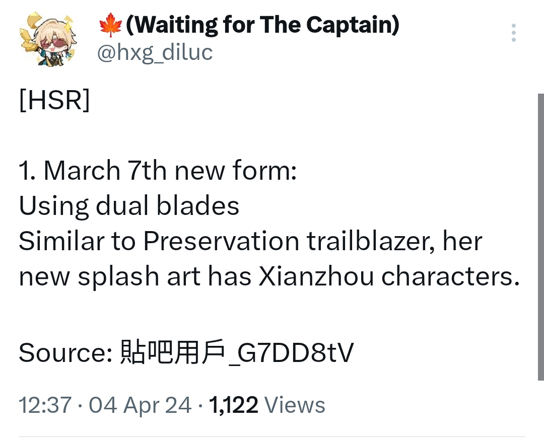 Honkai: Star Rail – Leaker hé lộ phiên bản mới của March 7th