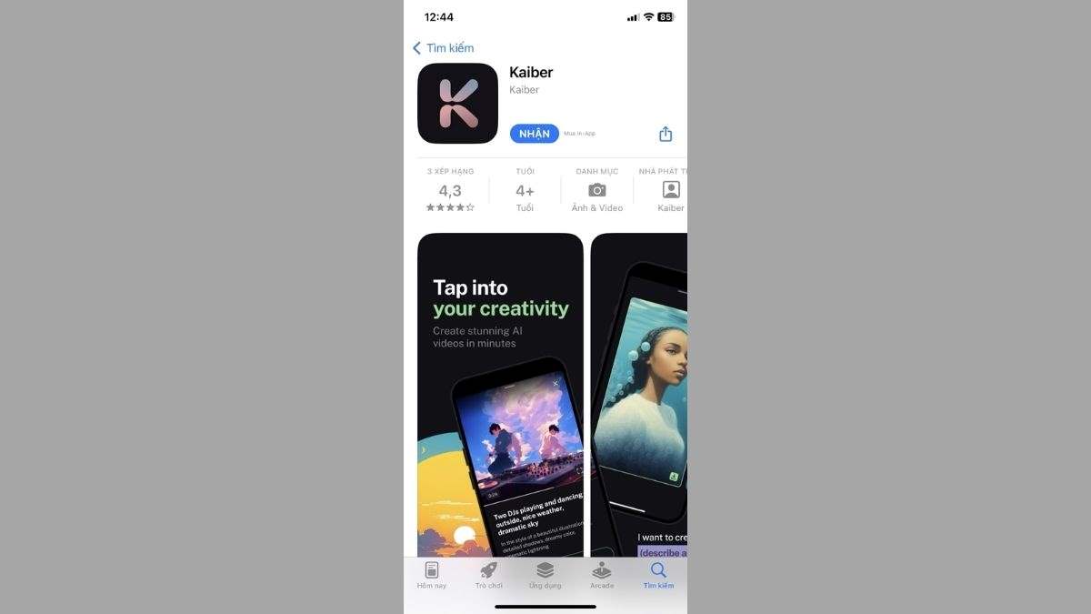 Hướng dẫn tải phần mềm Kaiber AI miễn phí trên điện thoại iOS bước 2