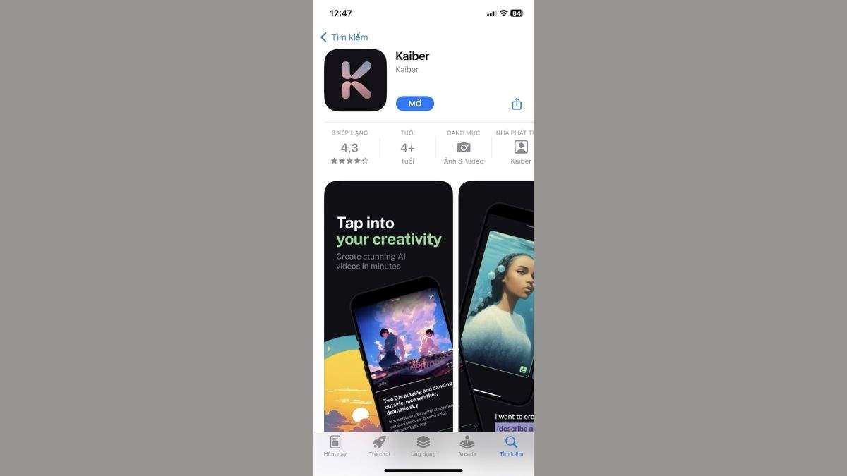 Hướng dẫn tải phần mềm Kaiber AI miễn phí trên điện thoại iOS bước 3