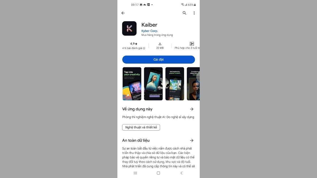 Tải Kaiber APK trên điện thoại Android bước 2