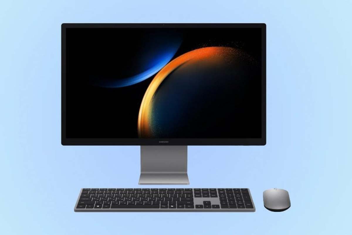 Samsung All-in-One Pro cùng với bộ bàn phím và chuột