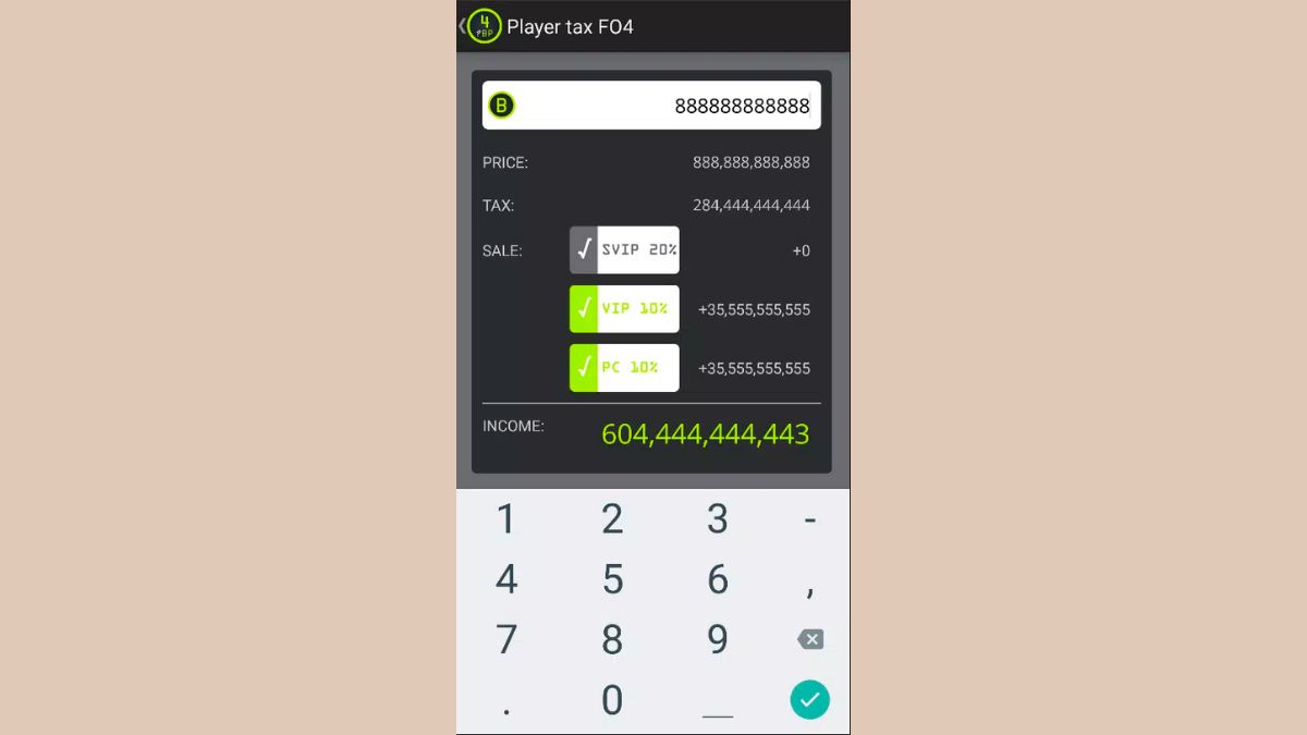 App tính thuế FO4 trên điện thoại