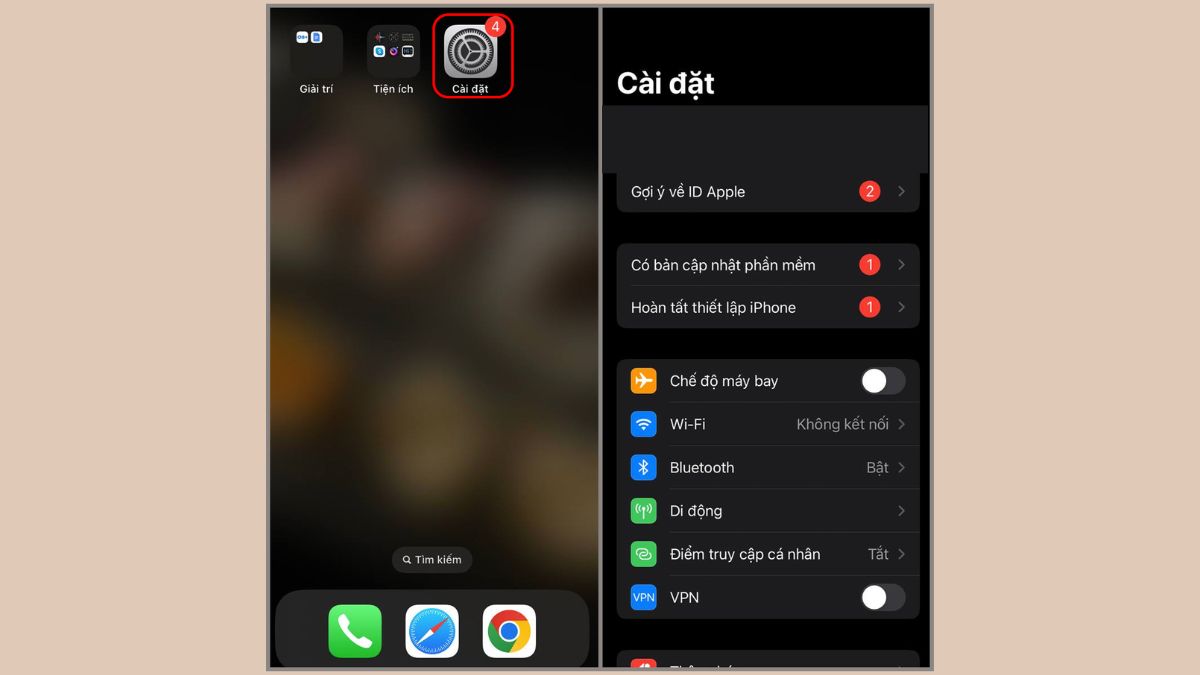 Hướng dẫn cách sao lưu ảnh lên iCloud từ iPhone, iPad bước 1