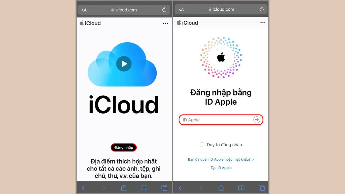 Cách xem ảnh iCloud trên iPhone bước 1