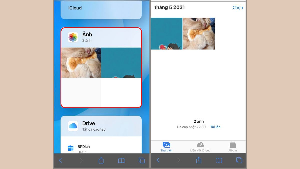 Cách xem ảnh iCloud trên iPhone bước 2