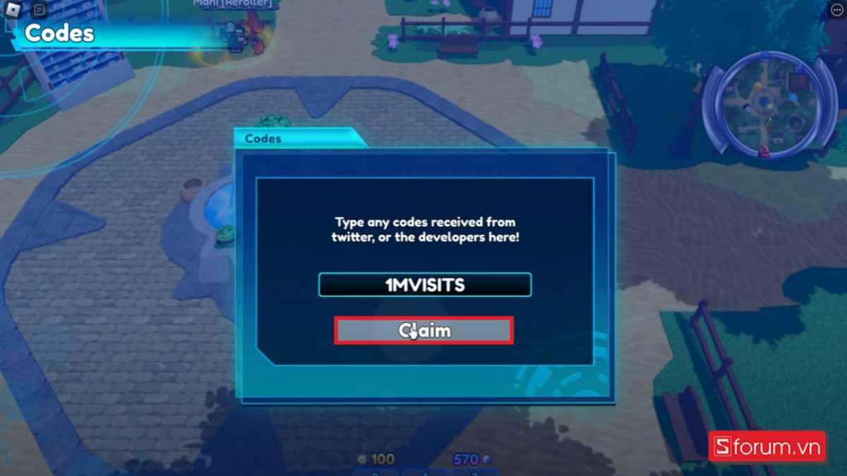 Cách nhập code Anime Switch bước 3