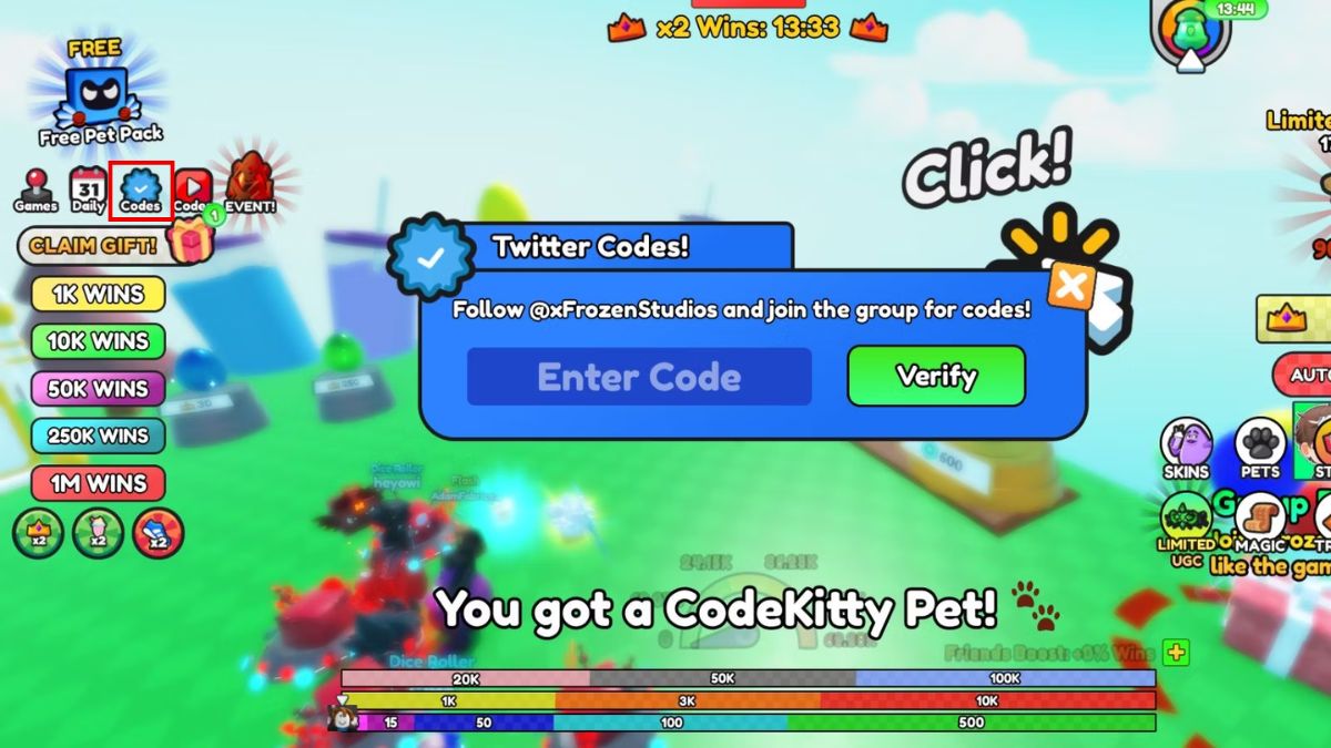 Cách nhập code Grimace Race chi tiếtbước 1