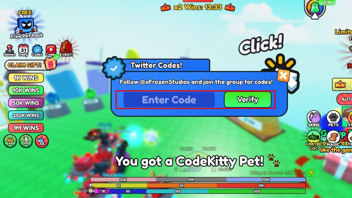 Cách nhập code Grimace Race chi tiếtbước 2