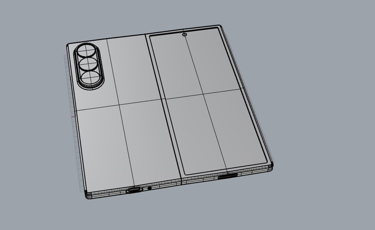 Hình ảnh CAD của Samsung Galaxy Z Fold6